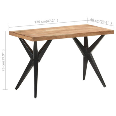 Durable Dining Table 120x60x76 cm Solid Acacia Wood