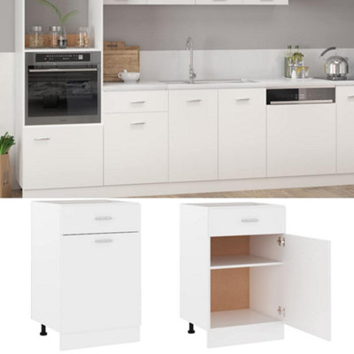 Durable Drawer Bottom Cabinet White 50x46x81.5 cm Engineered Wood