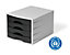 Durable Drawer Box ECO Black, Eco-Friendly Desktop Organiser, 4 Draws