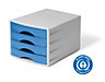 Durable Drawer Box ECO Blue, Eco-Friendly Desktop Organiser, 4 Draws
