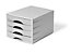 Durable Drawer Box ECO Grey, Eco-Friendly Desktop Organiser, 4 Draws
