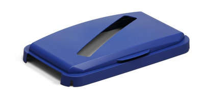 Durable DURABIN 60L Hinged Bin Lid with Slot Cut-Out For Easy Recycling - Blue