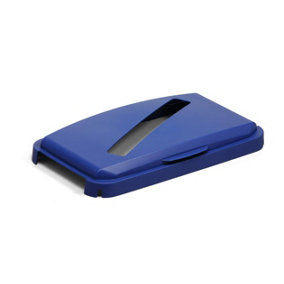 Durable DURABIN 60L Hinged Bin Lid with Slot Cut-Out For Easy Recycling - Blue