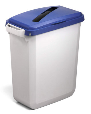 Durable DURABIN 60L Hinged Bin Lid with Slot Cut-Out For Easy Recycling - Blue