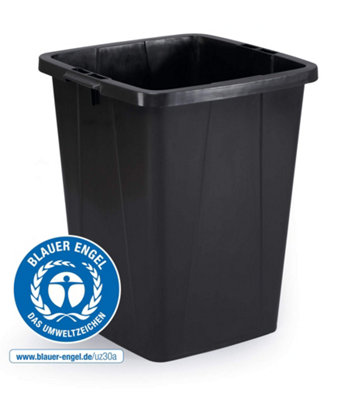 Durable DURABIN 90L ECO Strong Recycled Plastic Waste Recycling Bin - Black