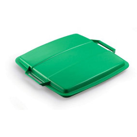 Durable DURABIN 90L Square Recycling Bin Lid - Food & Freezer Safe - Green