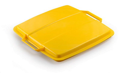 Durable DURABIN 90L Square Recycling Bin Lid - Food & Freezer Safe - Yellow