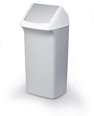 Durable DURABIN Contemporary Grey Square Recycling Bin + Swing Lid - 40L