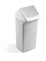 Durable DURABIN Contemporary White Square Recycling Bin + Grey Swing Lid - 40L