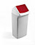 Durable DURABIN Contemporary White Square Recycling Bin + Red Swing Lid - 40L