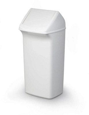 Durable DURABIN Contemporary White Square Recycling Bin Swing Lid   Durable Durabin Contemporary White Square Recycling Bin Swing Lid 40l~7318089798019 01c MP