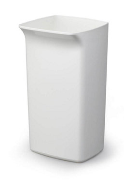 Durable DURABIN Contemporary White Square Recycling Bin + White Swing Lid - 40L