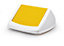 Durable DURABIN Contemporary White Square Recycling Bin + Yellow Swing Lid - 40L