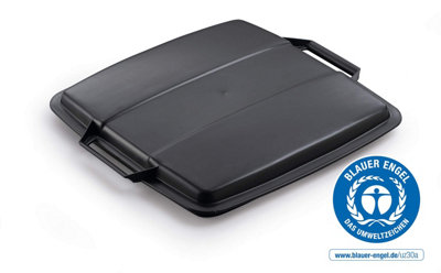 Durable DURABIN ECO 90L Recycled Plastic Square Bin Lid - Black