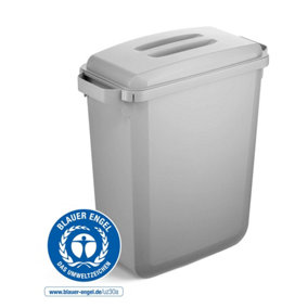 Durable DURABIN ECO Recycled Grey Rectangular Recycling Bin + Lid - 60L