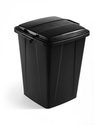 Durable DURABIN ECO Strong Square Black Recycling Bin + Black Lid - 90L