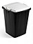 Durable DURABIN ECO Strong Square Black Recycling Bin + Grey Lid - 90L