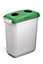 Durable DURABIN Grey Rectangular Recycling Bin + Green Hinged Bottle Lid - 60L