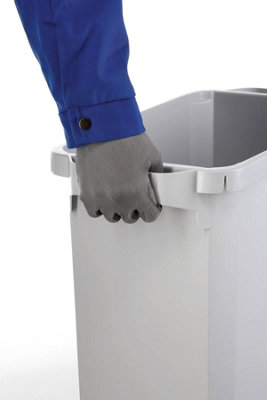 Durable DURABIN Grey Rectangular Recycling Bin + Green Lid - Food Safe ...
