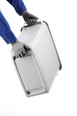 Durable DURABIN Grey Rectangular Recycling Bin + Green Lid - Food Safe ...