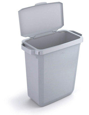 Durable DURABIN Grey Rectangular Recycling Bin + Grey Hinged Lid - 60L ...