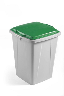 Durable DURABIN Grey Square Recycling Bin Green Lid Food Safe 90L   Durable Durabin Grey Square Recycling Bin Green Lid Food Safe 90l~4005546911502 01c MP