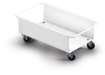 Durable DURABIN Rectangular 60L Robust Steel Wheel Bin Trolley - White