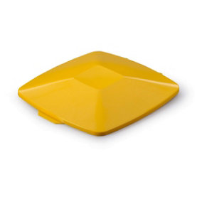 Durable DURABIN Square 40L Square Lid - Strong Recycling Waste Bin Lid - Yellow