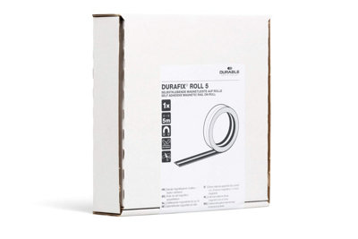 Durable DURAFIX ROLL Magnetic Clip Strip with Self Adhesive Backing - 5m - Black