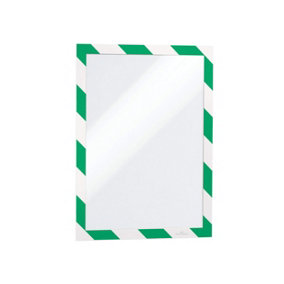Durable DURAFRAME Adhesive Magnetic Hazard Frame - 2 Pack - A4 Green & White