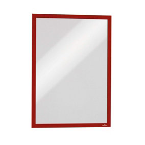Durable DURAFRAME Magnetic Document Signage Frame for Metal - 5 Pack - A3 Red