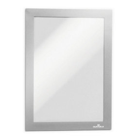 Durable DURAFRAME Magnetic Document Signage Frame for Metal - 5 Pack - A5 Silver