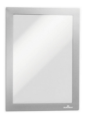 Durable DURAFRAME Magnetic Document Signage Frame for Metal - 5 Pack - A5 Silver