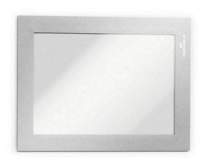 Durable DURAFRAME Magnetic Document Signage Frame for Metal - 5 Pack - A6 Silver