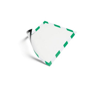 Durable DURAFRAME Magnetic Signage Hazard Frame - 5 Pack - A4 Green & White