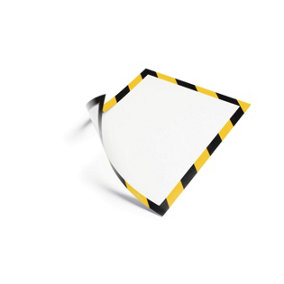 Durable DURAFRAME Magnetic Signage Hazard Frame - 5 Pack - A4 Yellow & Black