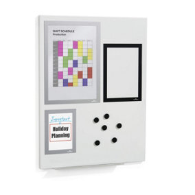 Durable DURAFRAME Magnetic White Board with 3 Frames and 6 Magnets - 45x60 cm