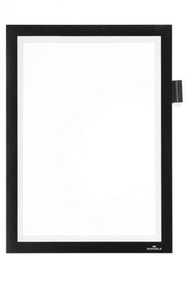 Durable DURAFRAME NOTE Adhesive Magnetic Document Frame + Pen Holder - A4 Black