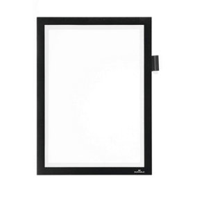 Durable DURAFRAME NOTE Adhesive Magnetic Document Frame + Pen Holder - A4 Black