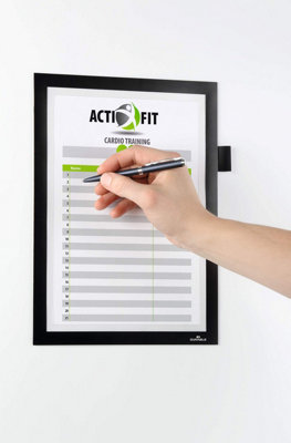 Durable DURAFRAME NOTE Adhesive Magnetic Document Frame + Pen Holder ...