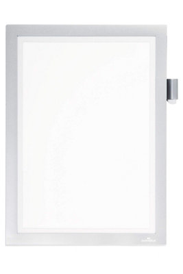 Durable DURAFRAME NOTE Magnetic Document Frame for Metal - A4 Silver