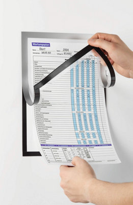 Durable DURAFRAME NOTE Magnetic Document Frame for Metal - A4 Silver
