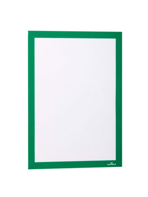 Durable DURAFRAME Self Adhesive Magnetic Signage Frame - 10 Pack - A4 Green