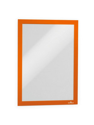 Durable DURAFRAME Self Adhesive Magnetic Signage Frame - 10 Pack - A4 Orange