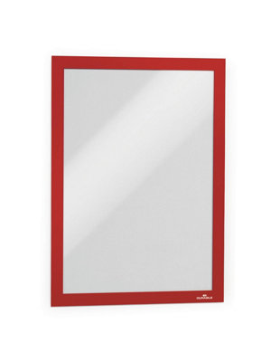 Durable DURAFRAME Self Adhesive Magnetic Signage Frame - 10 Pack - A4 Red