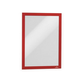 Durable DURAFRAME Self Adhesive Magnetic Signage Frame - 10 Pack - A4 Red