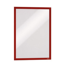 Durable DURAFRAME Self Adhesive Magnetic Signage Frame - 2 Pack - A3 Red