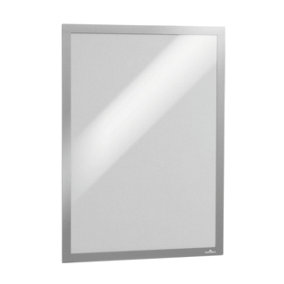 Durable DURAFRAME Self Adhesive Magnetic Signage Frame - 2 Pack - A3 Silver