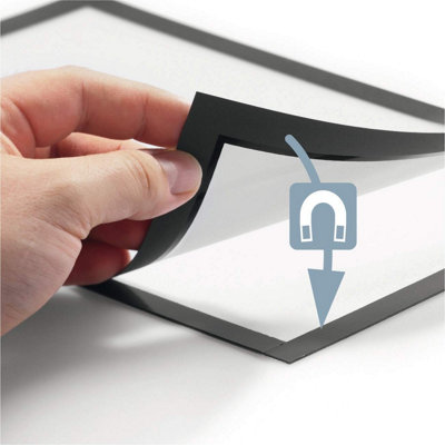 Durable DURAFRAME Self Adhesive Magnetic Signage Frame - 2 Pack - A3 Silver