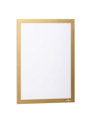 Durable DURAFRAME Self Adhesive Magnetic Signage Frame - 2 Pack - A4 Gold